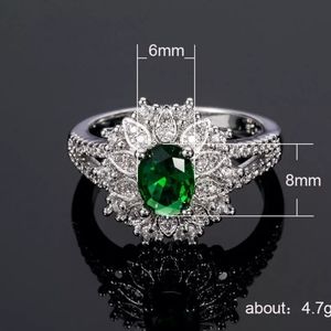 925 Sterling Silver Emerald Rings